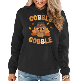 Gobble Turkey Day Happy Thanksgiving Toddler Girl Boy Women Hoodie | Mazezy