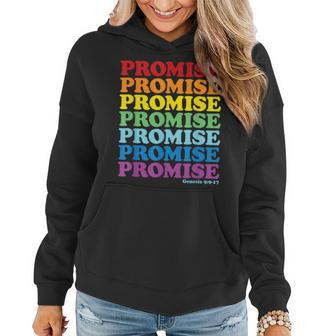 God Keeps His Promise Gen 9 13-15 Christian Rainbow Women Hoodie | Mazezy