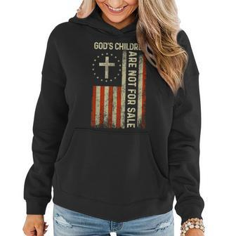 God's Children Are Not For Sale Usa Flag Idea Quote Women Hoodie - Seseable