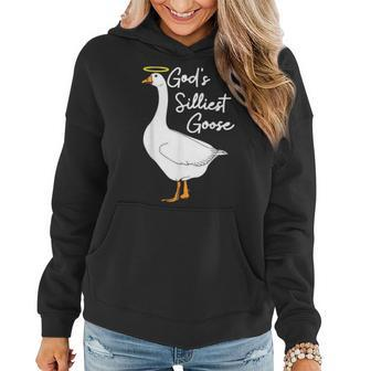 Gods Silliest Goose Christian Goose Lover Women Hoodie | Mazezy