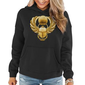 Gold Winged Egyptian Scarab Beetle Women Hoodie | Mazezy