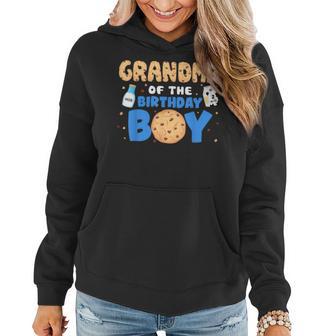 Grandma Of The Birthday Boy Milk And Cookies 1St Birthday Women Hoodie - Thegiftio UK