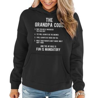 Grandpa Gifts From Granddaughter Grandson The Grandpa Code Women Hoodie | Mazezy