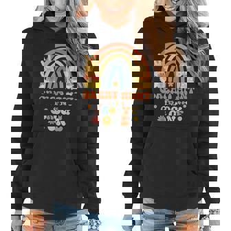 Great Aunt Of The Groovy One Rainbow Boho Birthday Party Women Hoodie - Monsterry