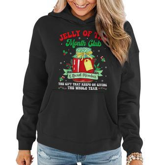 Groovy Christmas Jelly Of The Month Club Vacation Xmas Pjs Women Hoodie - Seseable