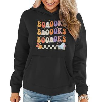 Groovy Cute Ghost Book Reading Halloween Teacher Top Gifts For Teacher Funny Gifts Women Hoodie | Mazezy