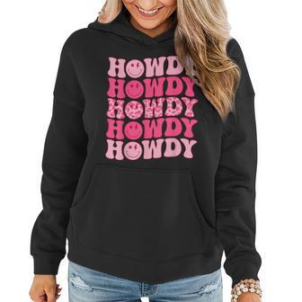 Groovy Howdy Western Girl Country Rodeo Pink Cowgirl Retro Women Hoodie | Mazezy