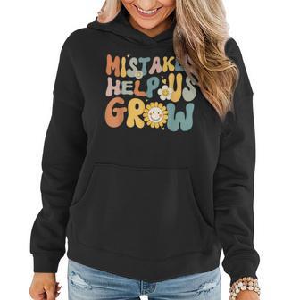 Groovy Mistakes Help Us Grow Daisy Back To School Teacher Women Hoodie - Monsterry UK