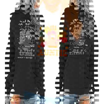 Groovy One Thankful Auntie Leopard Turkey Thanksgiving Women Hoodie | Mazezy