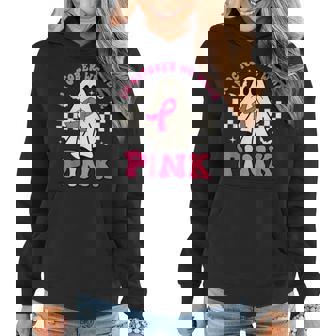 Groovy We Wear Pink Breast Cancer Awareness Ghost Halloween Women Hoodie - Thegiftio