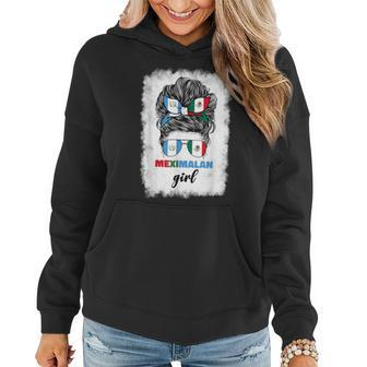 Half Mexican And Guatemalan Mexico Guatemala Flag Girl Women Hoodie - Seseable