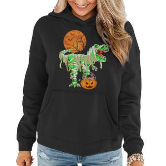 Halloween For Boys Dinosaur T-Rex Mummy Pumpkin Women Hoodie - Seseable