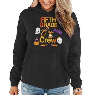 Halloween Fifth Grade Cute Boo Crew Teacher Student Retro Halloween Women Hoodie | Mazezy DE