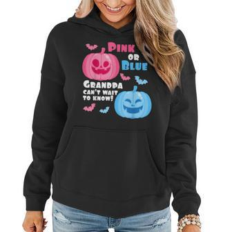 Halloween Gender Reveal Grandpa Cant Wait To Know Fall Theme Women Hoodie | Mazezy
