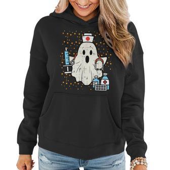 Halloween Nurse Ghost Boo Nursing Scrub Top Costume Women Hoodie - Thegiftio UK