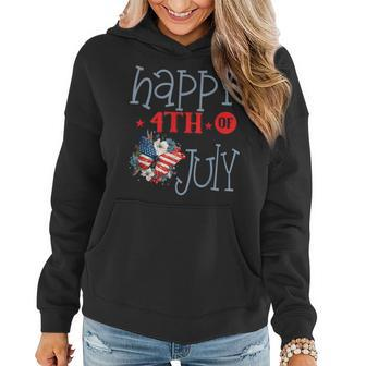 Happy 4Th Of July Usa Flag Butterfly Floral Butterfly Funny Designs Funny Gifts Women Hoodie | Mazezy