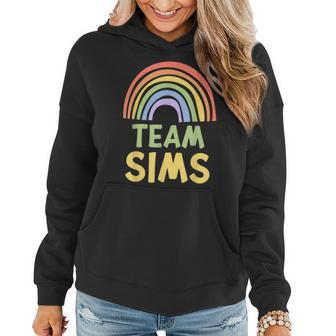 Happy Colorful Team Sims Rainbow Pride Green Yellow Women Hoodie | Mazezy