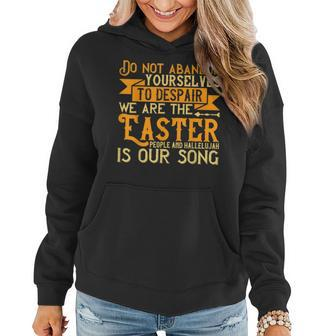 Happy Easter Christian Abandon Despair Quote Vintage Women Hoodie | Mazezy
