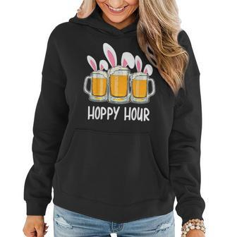 Happy Hour Bunny Ear Beer Lover Funny Easter Holiday Beer Funny Gifts Women Hoodie | Mazezy