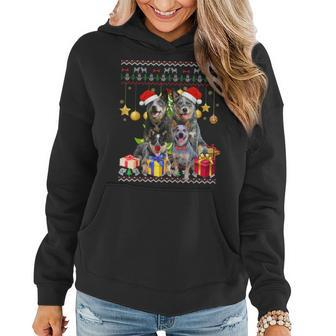 Heeler Ugly Christmas Sweater Santa Hat Women Hoodie - Seseable