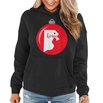 Home Pride Christmas Decor Gift Rhode Island State Ornament Women Hoodie | Mazezy