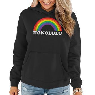 Honolulu Rainbow Lgbtq Gay Pride Lesbians Queer Women Hoodie | Mazezy