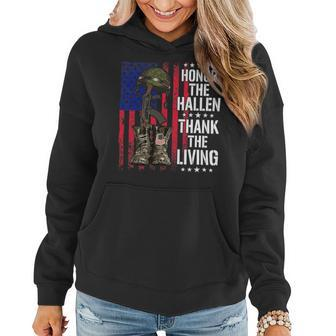 Honor The Fallen Thank The Living Veterans Day Flag Usa 278 Women Hoodie - Monsterry