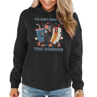 Hot Dog Im Just Here For The Wieners 4Th Of July Women Hoodie | Mazezy
