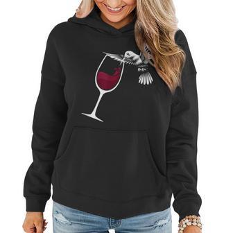 Hummingbird Wine Hummingbird Bird Lover Women Hoodie - Seseable