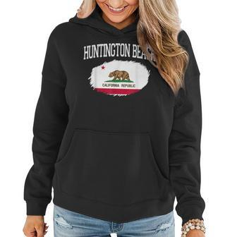 Huntington Beach Ca California Flag Vintage Sports Men Women Women Hoodie | Mazezy