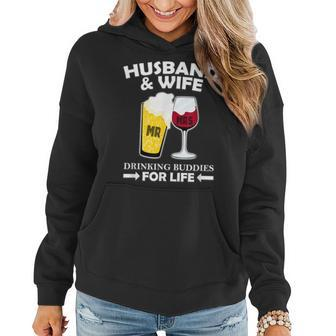 Husband And Wife Drinking Buddies For Life Women Hoodie - Seseable