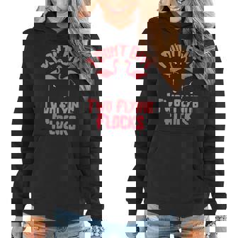 I Dont Give Two Flying Flocks Funny Flamingo Women Hoodie | Mazezy