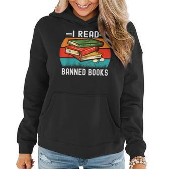 I Read Banned Books Teacher Bookworm Library Read Women Hoodie | Mazezy DE