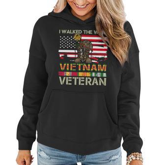 I Walked The Walk Vietnam Veterans American Flag 237 Women Hoodie - Monsterry