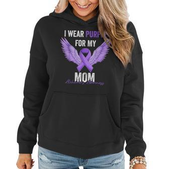 I Wear Purple For My Mom Dementia Alzheimers Awareness Women Hoodie | Mazezy