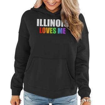 Illinois Gay Pride Lgbt Rainbow Love Chicago Lesbian T Gifts Women Hoodie | Mazezy