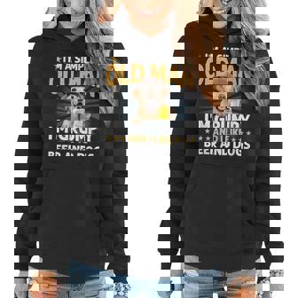 Im A Simple Old Man Im Grumpy And I Like Beer And Dogs Old Man Funny Gifts Women Hoodie | Mazezy