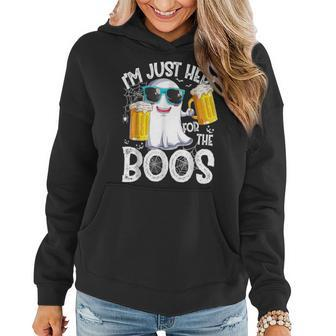 I'm Just Here For The Boos Ghost Drinking Halloween Beer Women Hoodie | Mazezy