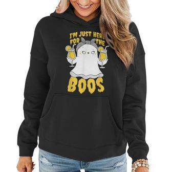 I'm Just Here For The Boos Halloween Ghost Cute Women Hoodie - Seseable