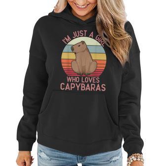 I'm Just A Girl Who Loves Capybaras Respect Capybara Women Hoodie - Thegiftio UK