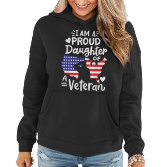 I'm A Proud Daughter Of A Veteran Father's Day Girls Women Hoodie - Seseable