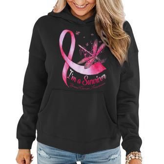 I'm A Survivor Dragonfly Breast Cancer Awareness Women Hoodie - Monsterry CA
