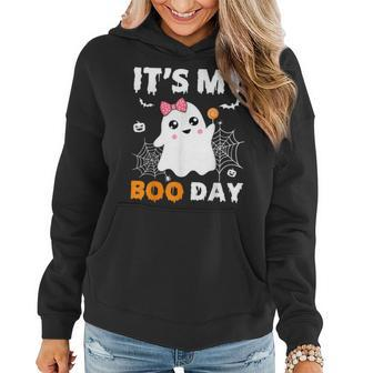 Its My Boo Day Halloween Birthday Ghost Pink Bow Girls Women Hoodie - Monsterry DE