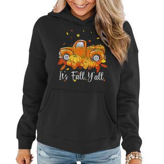 It's Fall Y'all Pumpkin Truck Autumn Tree Hello Fall Women Hoodie - Seseable