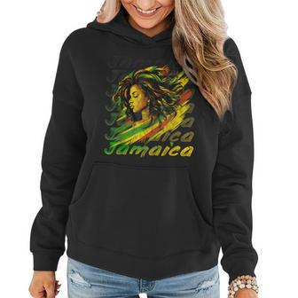 Jamaican Black Girls Jamaica Flag Hair Women Hoodie - Seseable