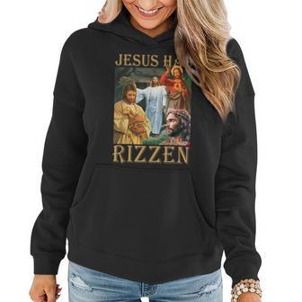 Jesus Has Rizzen Christian Bible Faith Cross Faith Funny Gifts Women Hoodie | Mazezy