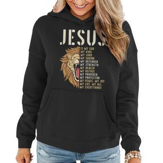 Jesus Is My God Lion Of Judah Christian Religious Faith Women Hoodie | Mazezy