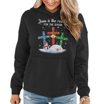 Jesus Is The Reason For The Season Christian Christmas Xmas Women Hoodie | Mazezy