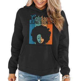 Junenth Afro Black Women 1865 Independence Day Women Hoodie | Mazezy