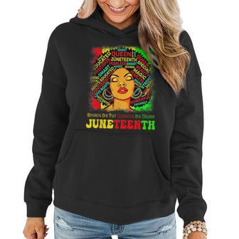 Junenth Black Queen Freedom Day African American Women Hoodie - Seseable